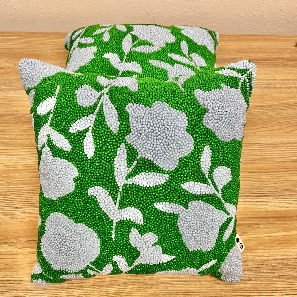 Kate Spade  x Target Set of 2 NWT Beaded Floral Throw Pillow